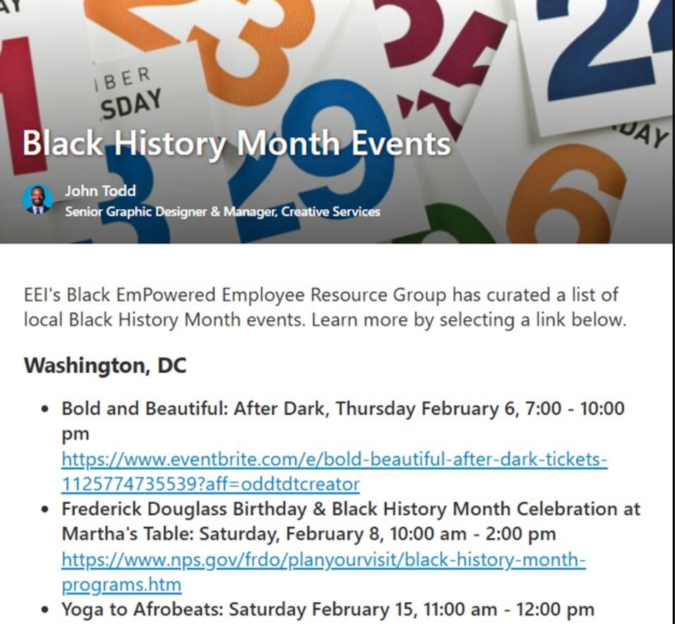 Edison Electric Institute Black ERG Hosts Black History Month Series on Education and Wellness detail 4